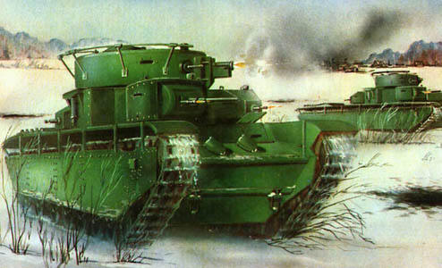 Т-35 во время контрнаступления под Москвой